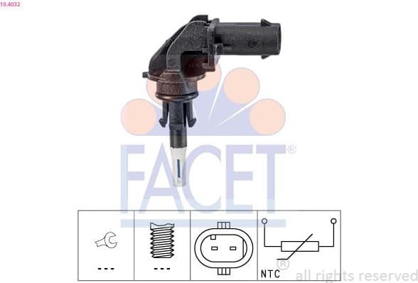 Sensor, intake air temperature Made in Italy - OE Equivalent 10.4032