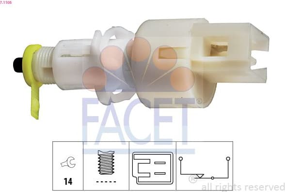 Stop Light Switch Made in Italy - OE Equivalent 7.1108
