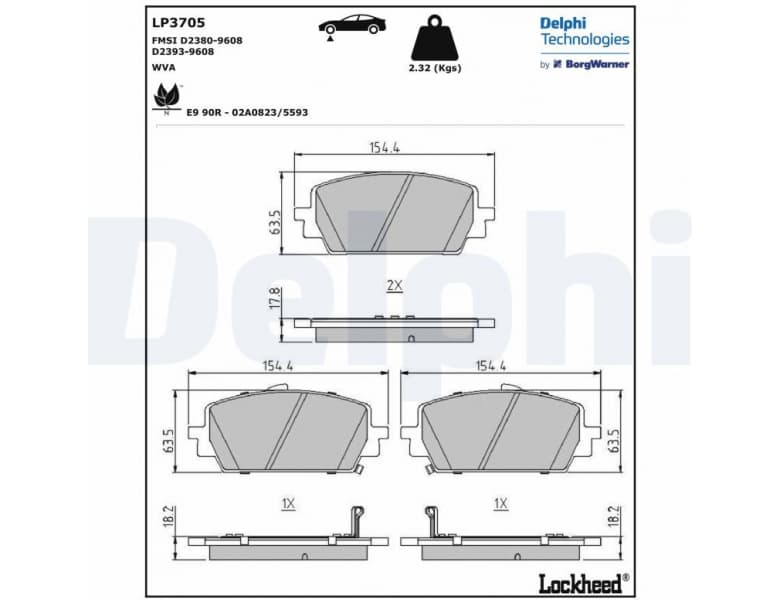 Brake Pad Set, disc brake LP3705
