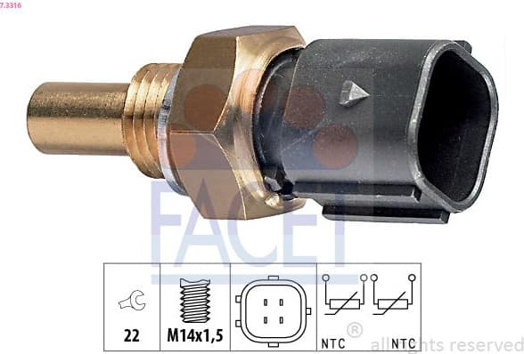 Sensor, coolant temperature Made in Italy - OE Equivalent 7.3316