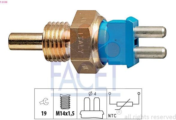 Sensor, coolant temperature Made in Italy - OE Equivalent 7.3139