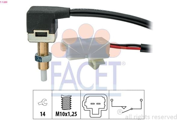 Switch, clutch control (cruise control) Made in Italy - OE Equivalent 7.1289