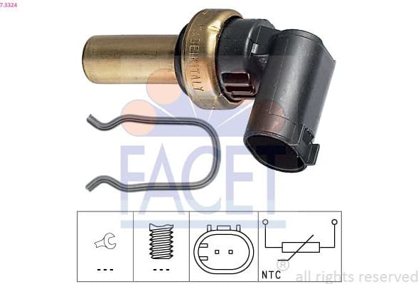 Sensor, coolant temperature Made in Italy - OE Equivalent 7.3324