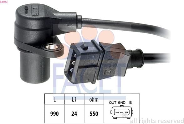 Sensor, crankshaft pulse Made in Italy - OE Equivalent 9.0073