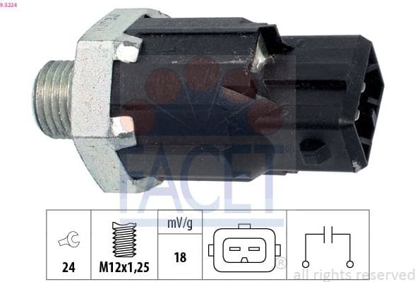 Knock Sensor Made in Italy - OE Equivalent 9.3224