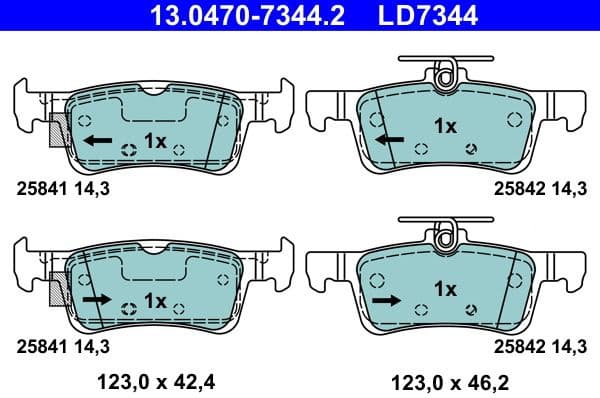 Brake Pad Set, disc brake ATE Ceramic 13-0470-7344-2