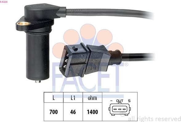 Sensor, crankshaft pulse Made in Italy - OE Equivalent 9.0224