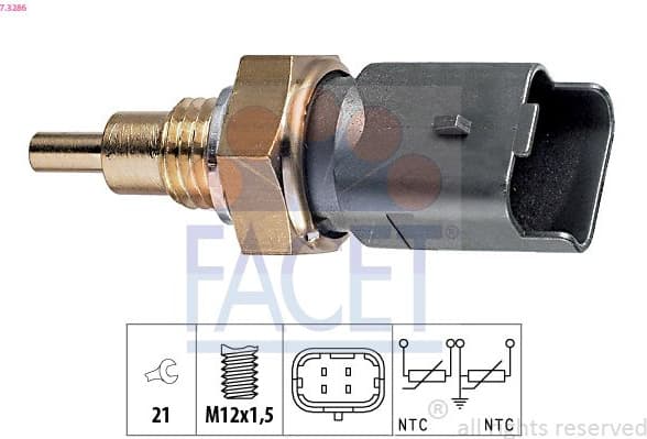 Sensor, coolant temperature Made in Italy - OE Equivalent 7.3286
