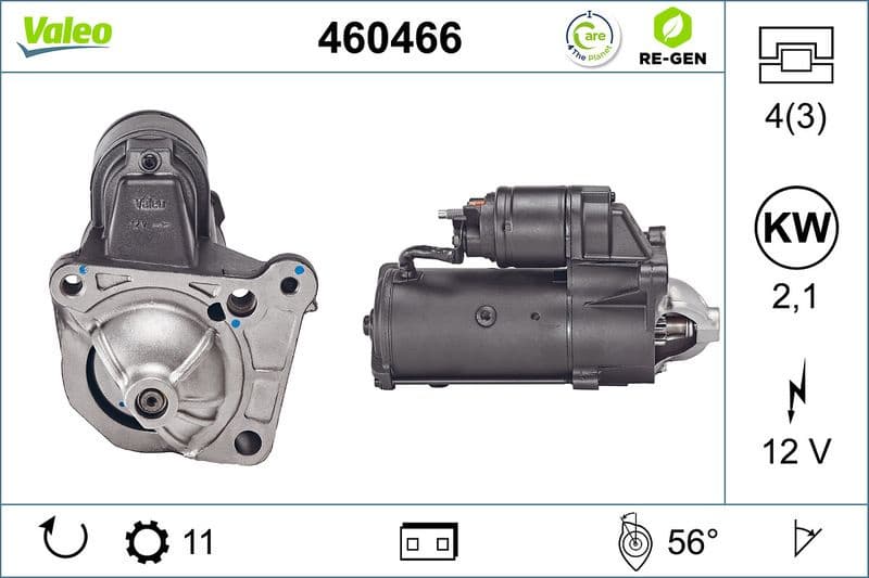 Starter VALEO RE-GEN REMANUFACTURED 460466