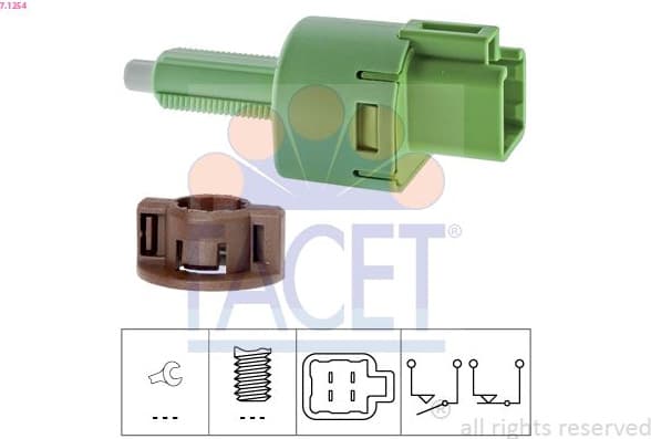 Stop Light Switch Made in Italy - OE Equivalent 7.1254