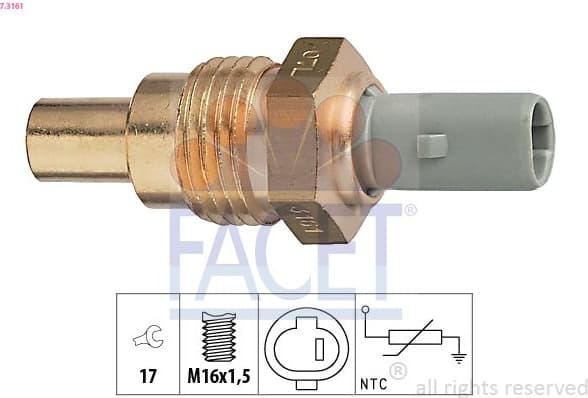 Sensor, coolant temperature Made in Italy - OE Equivalent 7.3161