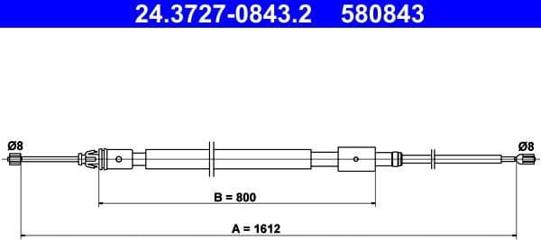 Cable Pull, parking brake 24-3727-0843-2