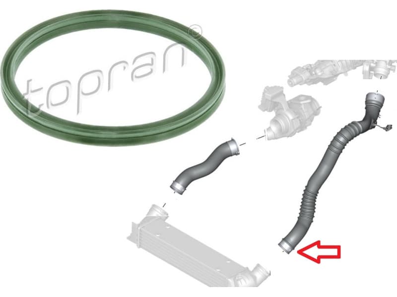 Seal ring, turbocharger, intercooler 116 305