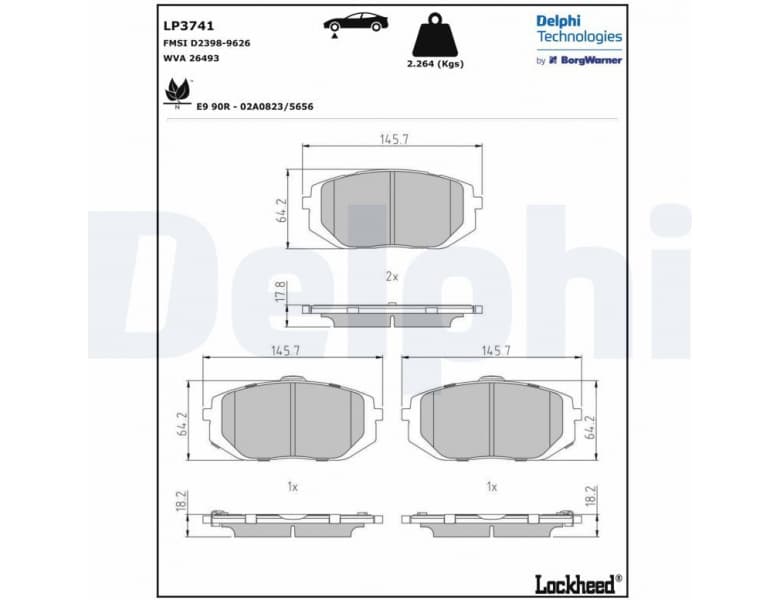 Brake Pad Set, disc brake LP3741