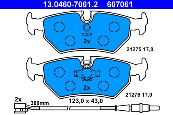 Brake Pad Set, disc brake 13-0460-7061-2