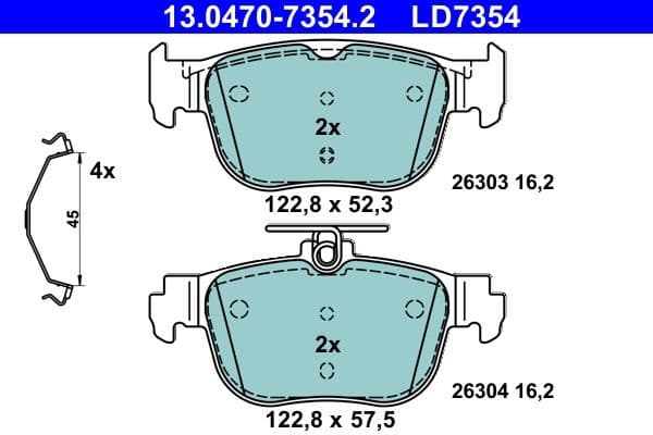 Brake Pad Set, disc brake ATE Ceramic 13-0470-7354-2