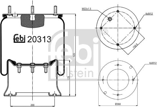 Bellow, air suspension 20313
