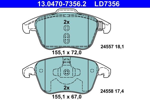 Brake Pad Set, disc brake ATE Ceramic 13-0470-7356-2