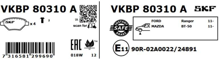 Brake Pad Set, disc brake VKBP80310A - image 3
