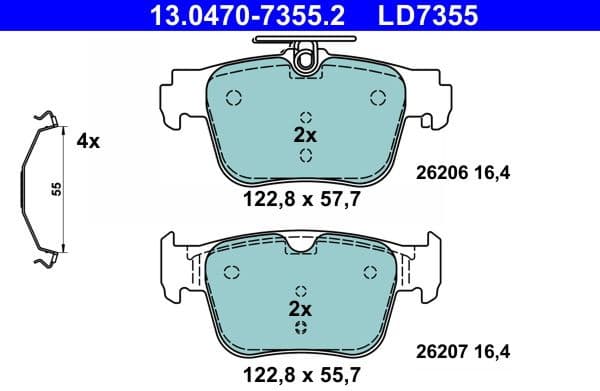 Brake Pad Set, disc brake ATE Ceramic 13-0470-7355-2