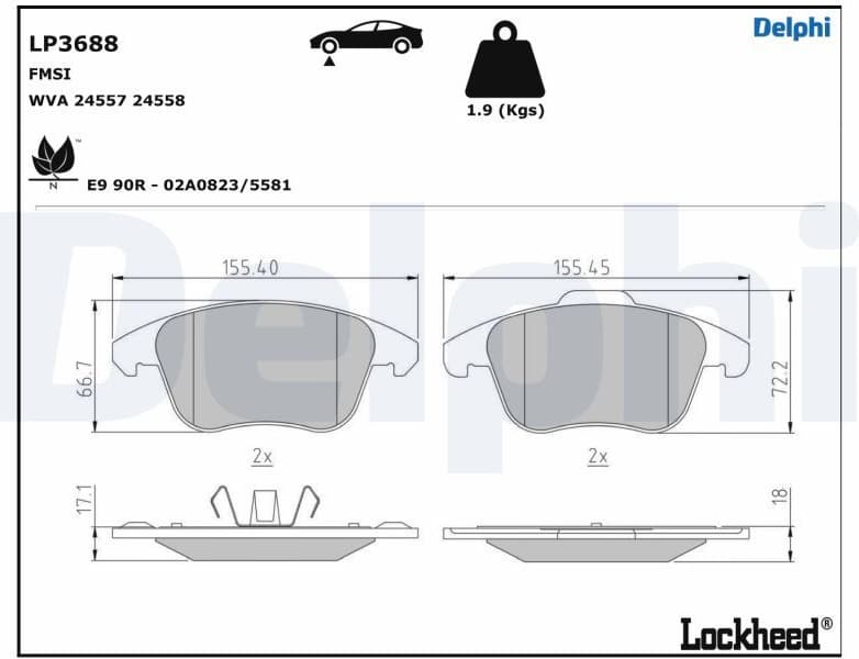 Brake Pad Set, disc brake LP3688