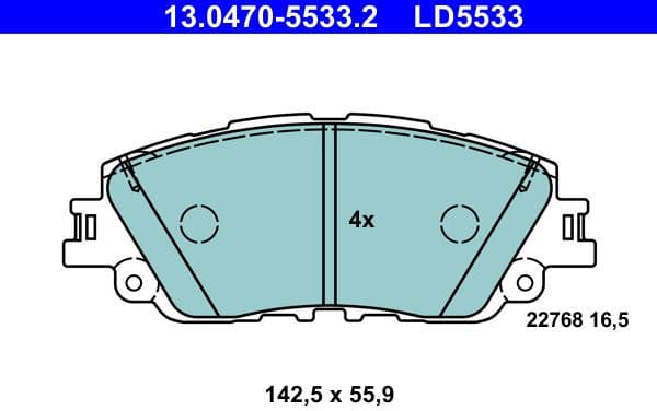Brake Pad Set, disc brake ATE Ceramic 13-0470-5533-2