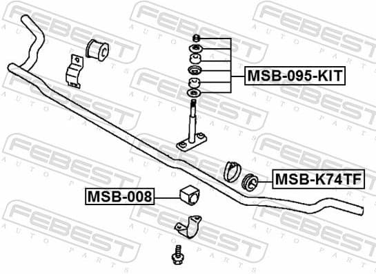 Mounting, stabiliser bar MSB-K74TF