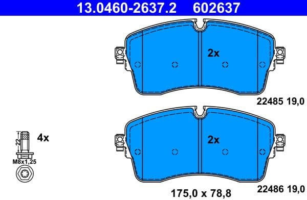 Brake Pad Set, disc brake 13.0460-2637.2
