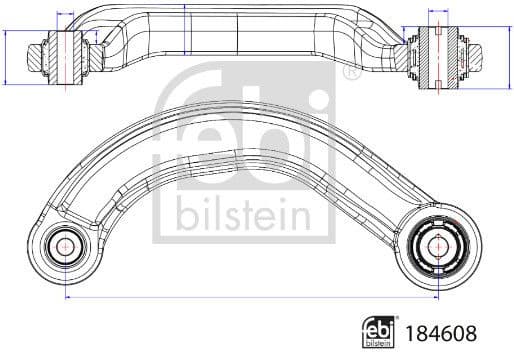 Control/Trailing Arm, wheel suspension 184608
