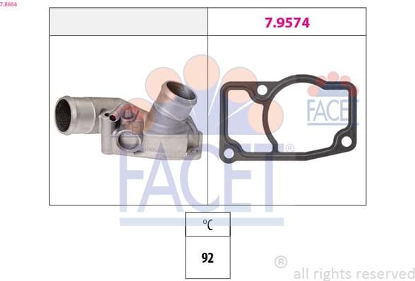Thermostat, coolant Made in Italy - OE Equivalent 7.8664