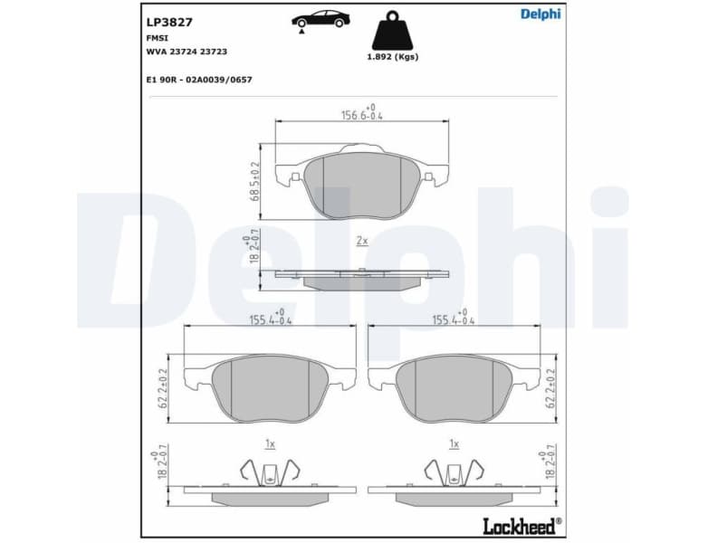 Brake Pad Set, disc brake LP3827