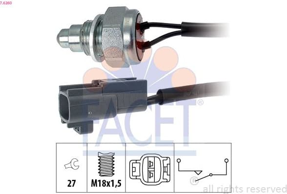 Switch, reverse light Made in Italy - OE Equivalent 7.6260