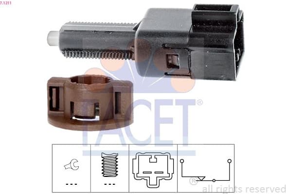 Stop Light Switch Made in Italy - OE Equivalent 7.1211