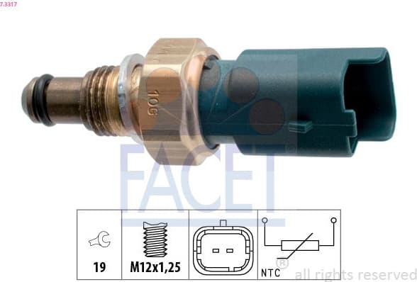 Sensor, coolant temperature Made in Italy - OE Equivalent 7.3317
