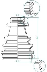 Bellow, drive shaft 190977 - image 2