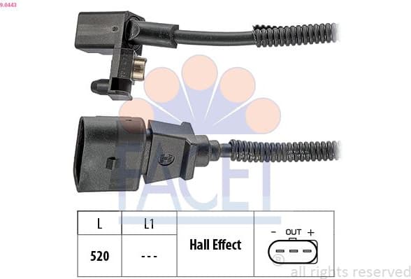 Sensor, crankshaft pulse Made in Italy - OE Equivalent 9.0443