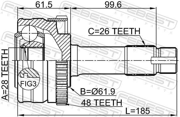 Joint Kit, drive shaft 1610-463A48 - image 2
