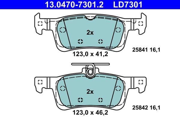 Brake Pad Set, disc brake ATE Ceramic 13-0470-7301-2