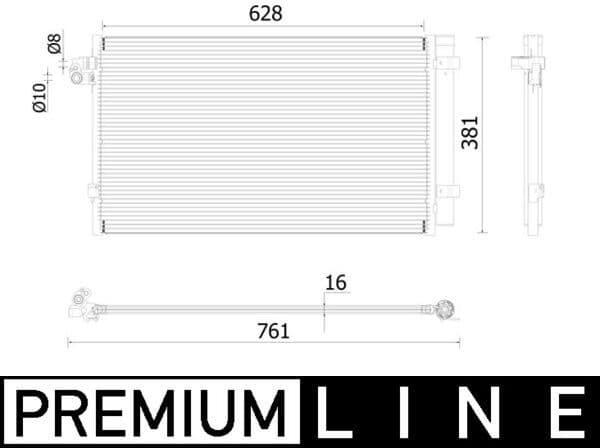 Condenser, air conditioning BEHR *** PREMIUM LINE *** AC 99 000P