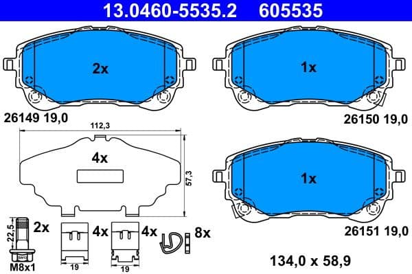 Brake Pad Set, disc brake 13.0460-5535.2