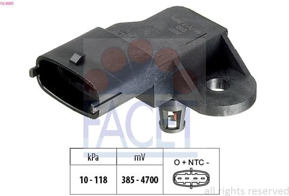 Air Pressure Sensor, altitude adaption Made in Italy - OE Equivalent 10.3091