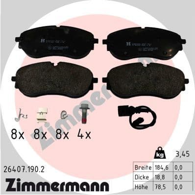 Brake Pad Set, disc brake 26407.190.2
