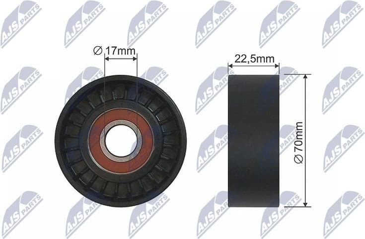Deflection/Guide Pulley, V-ribbed belt RNK-ME-006