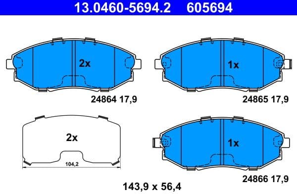 Brake Pad Set, disc brake 13-0460-5694-2