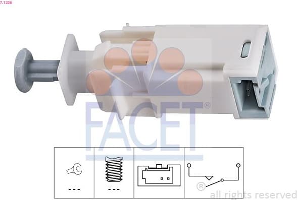 Switch, clutch control (cruise control) Made in Italy - OE Equivalent 7.1226