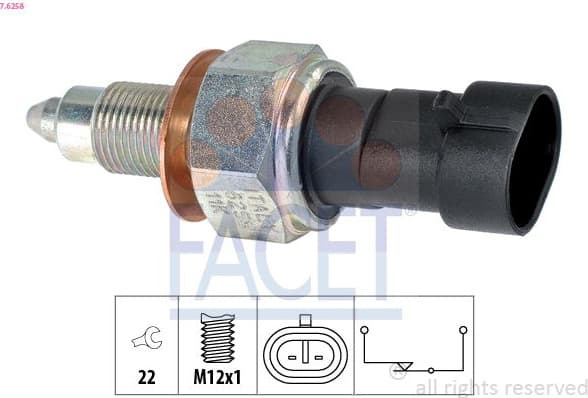 Switch, reverse light Made in Italy - OE Equivalent 7.6258