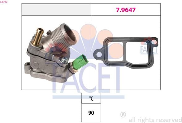 Thermostat, coolant Made in Italy - OE Equivalent 7.8732