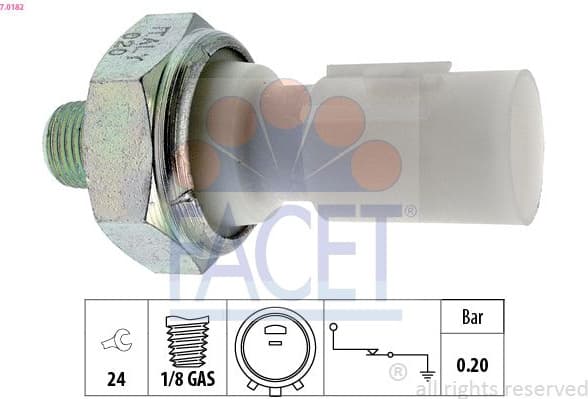 Oil Pressure Switch Made in Italy - OE Equivalent 7.0182
