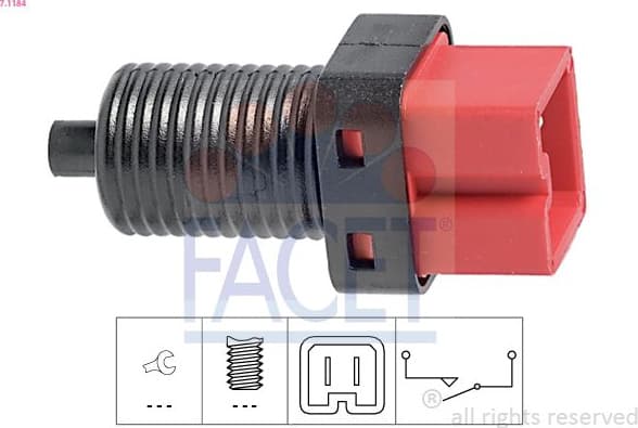 Stop Light Switch Made in Italy - OE Equivalent 7.1184