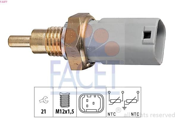 Sensor, coolant temperature Made in Italy - OE Equivalent 7.3277